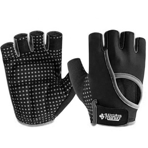 Gants de sport unisexes mi-doigts antidérapants avec fermeture à bouton pour la musculation et la protection, en polyester - Product Image 1