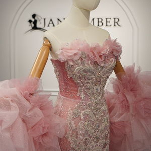 Jancember GT26071 Elegante Vestido <span class=keywords><strong>de</strong></span> Sirena Brillante con Corsé <span class=keywords><strong>de</strong></span> Malla <span class=keywords><strong>de</strong></span> Lujo 2 en 1 y Falda <span class=keywords><strong>de</strong></span> Tul Voluminoso con Volantes <span class=keywords><strong>para</strong></span> Fiesta - Product Image 5