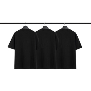 OEM Custom Logo Design 260g 100% Cotton Solid <b>Black</b> Breathable Moisture Wicking Casual Men's T-<b>shirt</b> Short Sleeve Loose Fit Plus - Product Image 3