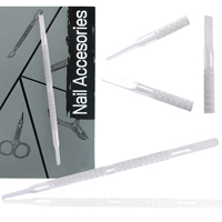 Kit de manucure écologique réutilisable en acier inoxydable durable avec pousse-cuticules à double extrémité à tête biseautée et éliminateur de callosités, en coffret