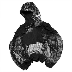 Chaqueta de tapiz tejida nueva personalizada con cremallera completa boomber streetwear para hombre con capucha a medida para hombre Sudadera con capucha a prueba de viento 2025 - Product Image 5