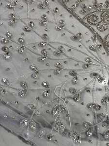 Meilleur prix 100% Polyester tissu perlé de luxe avec Zircon fait à la main fournisseur indien vêtements faisant tissé et motif de maille - Product Image 2