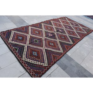 Alfombra turca clásica roja negra de área grande 5,3X11,4 pies patrón abstracto diseño rectangular de pasillo 10mm para adolescentes para dormitorios - Product Image 2
