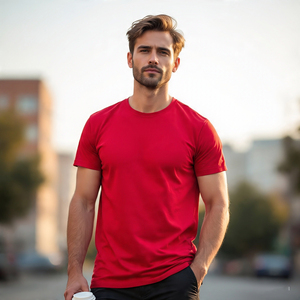 T-shirt à manches courtes pour hommes, coupe décontractée, séchage rapide, col en V, été, jogging, vêtements de fitness, t-shirt pour hommes - Product Image 4