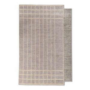 Alfombras de Lana Tejidas a Mano en Gris y Negro, Diseño Jacquard Geométrico Clásico, Rectangulares Grandes de 10 mm para la Entrada del Hogar, Hechas a Mano HWL-444 - Product Image 1