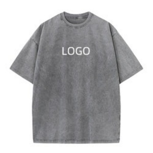 En stock T-shirt oversize délavé à l'acide pour hommes de haute qualité en coton/fibre de bambou Style vintage très décontracté - Product Image 5