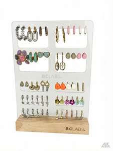 Artfulcosmos Nuevo Soporte para Pendientes Acrílico Octogonal Moderno y Ecológico con Base de Madera para Exhibición de Joyería, Mejores Ventas 2026 - Product Image 6