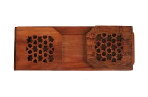 Grand Rectangle Écologique Porte-Livre En Bois Sculpté À La Main Orné Pentagramme Rituel Mur Signe Gravure Bois Artisanat Mur Signes - Product Image 2