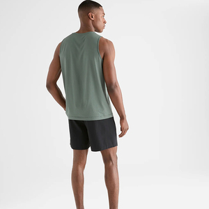 Camiseta sin mangas de mezcla de poliéster/algodón de secado rápido para hombre, camiseta sin mangas informal de entrenamiento de 180g ecológica de punto transpirable - Product Image 3