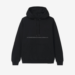 Custom Logo Stringless Blank 100 Cotton Vendors Print Fleece Plain <b>White</b> Plane Black Hoodies Unisex - Product Image 3