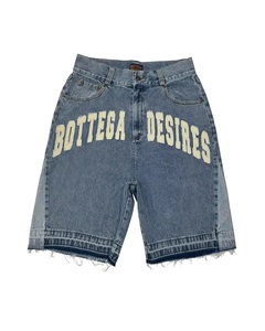 Hot Summer High Quality American Fashion Letter Patch Baggy Jeans para hombres Pantalones cortos de mezclilla oscuros Cargo Pocket Fit Pantalones cortos de mezclilla para hombres - Product Image 1