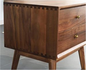 mesita de noche hecha a mano con cajones de madera, mesa de madera tradicional con cajones para hogares indios, mesa auxiliar rústica con cajones - Product Image 3