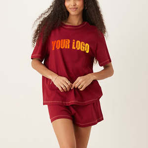 Article de vente chaud T-shirt surdimensionné 2 pièces et ensemble court pour femmes vêtements décontractés d'été ensemble de haute qualité pour les femmes - Product Image 1