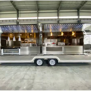 Camión de comida móvil multifunción de lujo, camión de venta de helados de aluminio de fibra de vidrio grande, seguimiento GPS, marco de acero inoxidable rápido - Product Image 1
