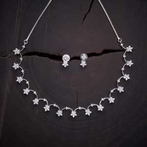 Zircon Necklace 156819 Elegant <b>Wedding</b> <b>Accessory</b> with Dazzling Zircon Stones - Product Image 3