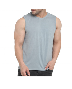 OEM Servicio Fitness Wear Color personalizado transpirable camiseta sin mangas 100% algodón tela sin mangas precio al por mayor hombres camiseta sin mangas - Product Image 2