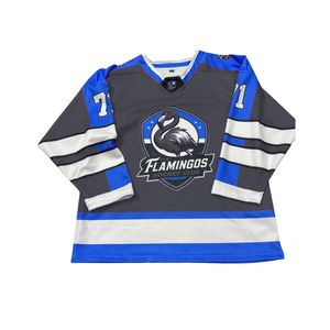 เสื้อเจอร์ซีย์เล่นฮ็อกกี้น้ำแข็งแบบกลับด้านได้กำหนดเอง280บริการ OEM - Product Image 3