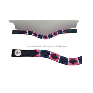 Banda de cejas de polo de cuero de caballo de alta calidad premium para logotipo personalizado de equitación ecuestre disponible - Product Image 2
