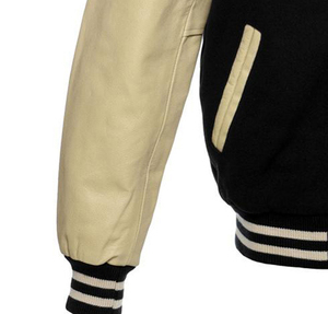 Chaqueta con letras de alta calidad para hombre, chaquetas universitarias de lana 100% de cuero Real, diseño personalizado de invierno, chaqueta de béisbol universitaria para hombre - Product Image 5