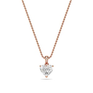 Pendentif moderne en diamant rond taillé en cœur, 0,40 ct, diamant cultivé en laboratoire, en platine, pour cadeau de mariage ou d'anniversaire - Product Image 2