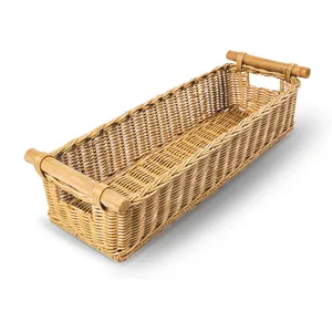 Best Selling <b>Vintage</b> Rattan Storage Basket Rectangle Customized OEM Designs for <b>Kitchen</b> Dining Room Quality Product Vietnam - Product Image 6