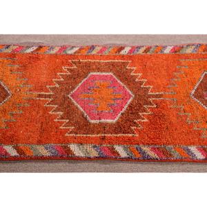 พรมตุรกีวินเทจ, พรมปูพื้นขนาด 2.9x9.6 ฟุต, พรมลายเพสลีย์สีส้มชมพู - Product Image 4