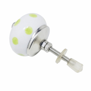 Venta caliente limones lunares verdes perillas de cerámica blanca cajón Industrial armario manija tiradores armario cocina dormitorio tocador - Product Image 2