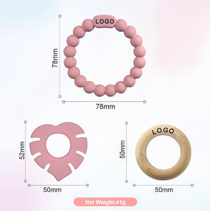 Jouets de dentition en silicone pour bébés 2026 – Nouveauté en gros, anneau de dentition mignon pour bébé, souple, sans BPA, anneau en bois de qualité alimentaire, sûr - Product Image 4