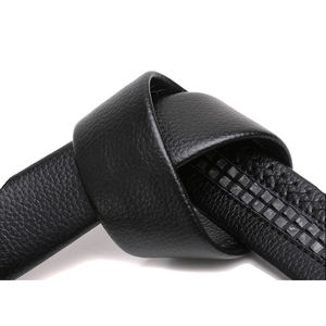 Cinturón de Cuero Genuino Negro para Hombre de Negocios, de Lujo, con Hebilla Automática Cuadrada Ajustable, Nuevo y Personalizado - Product Image 4
