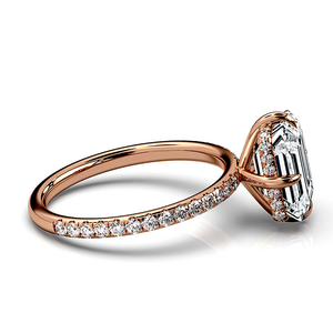 Diamante de corte esmeralda cultivado en laboratorio VS2 de 1 quilate, oro de 14 quilates, compromiso cristiano clásico, anillo de aniversario de boda, Halo oculto IGI - Product Image 6