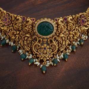 Wedding-Ready Women's Antique Gold Zinc Alloy Flower Design Choker <b>Necklace</b> 182548 - Product Image 3