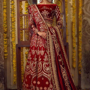 LATEST--HEAVY-EMBROIDERY en una blusa nupcial bonita y vestido de LEHENGA, embellecedor con cuentas de cristal, piedra y DABKA para el trabajo, 2022 - Product Image 1