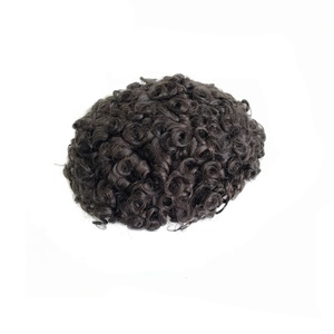 Afro rizado estilo trenzado <span class=keywords><strong>cabello</strong></span> humano natural completo encaje suizo <span class=keywords><strong>hombres</strong></span> <span class=keywords><strong>postizo</strong></span> tupé - Product Image 2