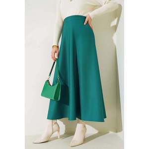 <b>Elastic</b> Waist Scuba <b>Skirt</b> Emerald - Product Image 2