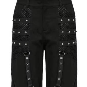 Personalizar cintura de doble capa estilo gótico DTG impresión pantalones de pierna recta cordón Streatwear para hombres - Product Image 2