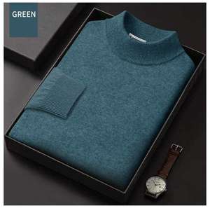 Suéter de Cuello Alto Personalizado para Hombre, Suéter de Punto Liso, Suéter de Cachemira de Invierno, Suéter de Lana de Cachemira para Hombre - Product Image 5