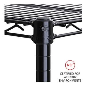 Estantería industrial de alambre Alera ALESW584824BL de 48 pulgadas. X 24 pulgadas Estantes de Alambre Adicionales - Negros, 2 por Caja, Estantes y Estanterías Apilables - Product Image 5