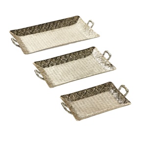 Plateaux de service de fruits en aluminium moulé pour la décoration de mariage Taille personnalisée Plateau de service en métal argenté et doré de haute qualité - Product Image 2