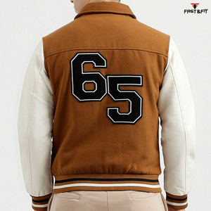 Nouvelle mode personnalisé broderie Patch hiver toile 100% coton Bomber veste classique collège unisexe - Product Image 3