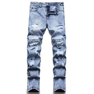Pantalones vaqueros de talla grande para hombre, ropa de trabajo, pantalones vaqueros para hombre, pantalones vaqueros rectos informales a la moda de alta calidad para hombre, ajuste personalizado para hombre - Product Image 2