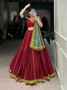 Latest Designer Pure Cotton Gamthi Printed Work Lehenga Choli by FabZone - Product Image 3
