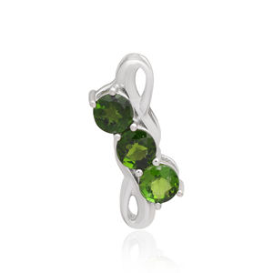Luxe 925 Sterling Silver Love Style Pendentif Collier Vente Chaude Fine Charmes Naturel Diopside Vert Pierre Conception Minimaliste - Product Image 2