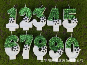 Fun Glitter Soccer Birthday Candles <b>Paraffin</b> Wax Cupcake Cake Topper with Numbers for Cake Decorations - Product Image 5