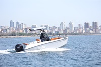 SAFTER MARINE Nouveau Modèle 495 Bateau de Pêche Rigide en Fibre de Verre avec Moteur Hors-Bord, Ensemble Complet pour 5 Personnes, Certifié CE, Durable et Écologique