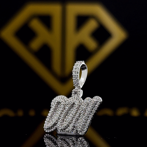 จี้ฮิปฮอปตัวอักษรที่กำหนดเอง, จี้เสน่ห์, จี้ตัวอักษรดอนมอยส์ซาไนต์เครื่องประดับฮิปฮอปน้ำแข็งออก - Product Image 2