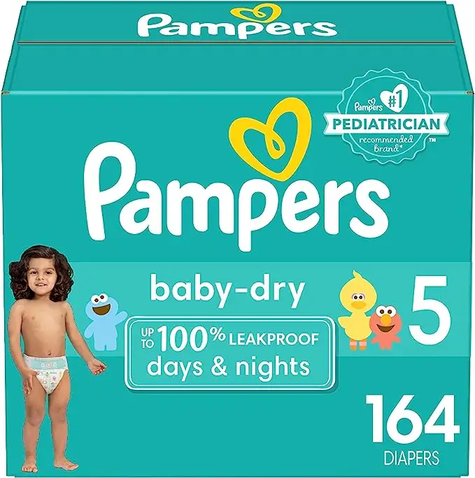 Pampers детские сухие подгузники Размер 5, 164 количество