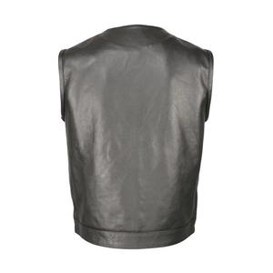 Gilet en cuir véritable de qualité supérieure pour homme, toile, hiver, confortable, professionnel, coupe-vent, respirant, col montant, bouton, OEM - Product Image 2