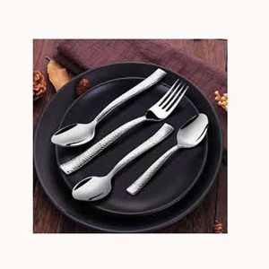 Ensemble de couverts élégants faits à la main en acier inoxydable nickelé argenté poignée créative rectangulaire Design couverts royaux utilisation scolaire - Product Image 1