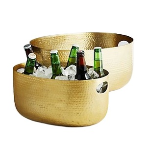 Set of 2 Customized Shape and Size Wine Bucket Premium Quality Metal Wine <b>Tub</b> for Tableware Wine <b>Tub</b> at Competitive Price - Product Image 1