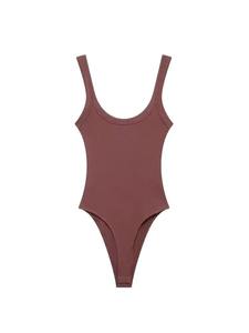 Nuevo Traje de Baño Enterizo sin Mangas Transpirable para Mujer 2025 Casual Liso de Verano de Alta Calidad con Plumas Lavadas - Product Image 3